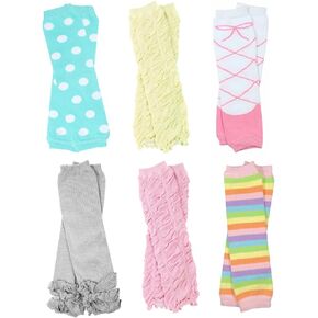 juDanzy 6 Pairs of Baby, Toddler and Child Leg Warmers (Girls Set)