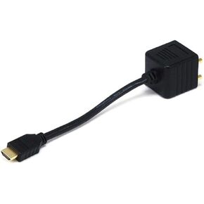 Monoprice Video Splitter - HDMI Male to 2X DVI-D Female, Gold Plated, Black