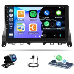 2+64G ستيريو سيارة أندرويد لمرسيدس بنز C-Class 3 W204 S204 2006-2011 مع Carplay Android Auto Mirror Link 9 بوصة تعمل باللمس FM RDS HiFi Bluetooth WiFi GPS+Camera & MIC in Kuwait