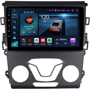 ASURE 9in Car Stereo Radio GPS Navigation Unit for Ford Fusion 2013-2020 S/SE Stander Version,8Core 4G+64G Android System with Wireless Carplay,Android Auto,1280x720 HD Touchscreen Multimedia Player