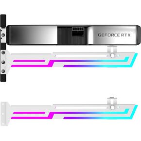 قوس دعم GPU ARGB، دعم دعامة GPU، حامل GPU قابل للعنونة 5V 3Pin، حامل دعم GPU 5v 3pin RGB GPU حامل تبلد بطاقة الفيديو، طول قابل للتعديل وارتفاع حامل GPU (أسود)