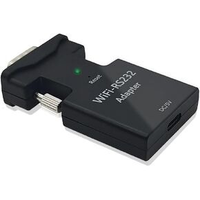 Mini RS232 to Ethernet WiFi Adapter, RS232 Wireless Extender with Type-C Power Port, No Drive Telnet Protocol RS232 to WiFi Converter for Remote Config/Testing