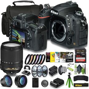 Nikon D750 FX-format Digital SLR Camera + EN-EL15C Battery + Extreme PRO 64GB Card + Wide Angle Lens Attachment + Photo Editing Software + Nikon AF-S DX NIKKOR 18-140mm f/3.5-5.6G ED VR Lens + More