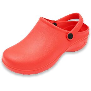 Sport Women's Solid Slingback Garden Clogs Shoes, 6, Red