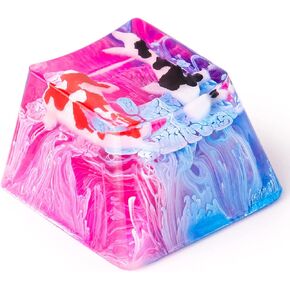 Backlit Key Cap for Cherry MX Mechanical Koi Fish Resin Artisan Keycaps 1U