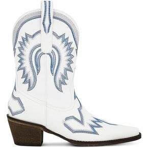 AMINUGAL Cowgirl Boots Chunky Heel Cowboy Boots for Women Pointed Toe Pull On Western Boots Women's Ankle Boots Country Concert Fashion Retro Metallic Booties
