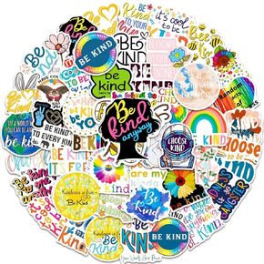 50Pcs Be Kind Stickers Pack, Inspirational Quote, Motivational Saying Aesthetic Decal Vinyl Waterproof Kindness Stickers for Water Bottle Gifts for Kids Teens Adults (Be Kind) in Kuwait