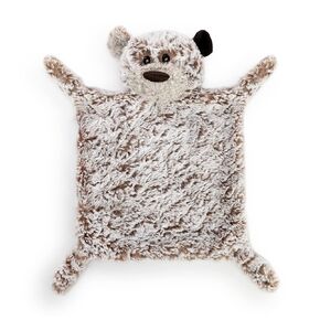 DEMDACO Giving Bear Brown and White 14 Inch Soft Plush Baby Rattle Blankie