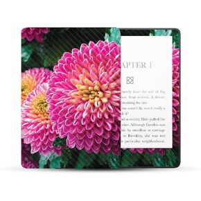 MightySkins Carbon Fiber Skin Compatible with Amazon Kindle Paperwhite 5 6.8-inch 11th Gen (2021) Full Wrap - Chrysanthemum | Protective Textured Carbon Fiber Finish | Easy to Apply | Made in The USA