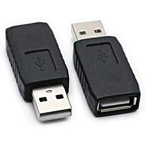 2 Pack USB 2.0 AF/AM Adapter TYPE A Female to USB A Male Adapter Connector Converter plug