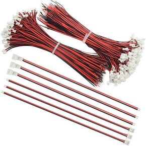 XINGYHENG 100Pcs(50Pairs) 1.25 mm 2PIN Female and Male Connecting Plug with Red Black Terminal Connector Wire Cable Compatible with JST Connector 5.9’’