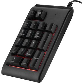 USB Numpad, Plug & Play Portable Numeric Keypad, 19-Key 10 Million Clicks for Financial Calculation Win, iOS Office Home