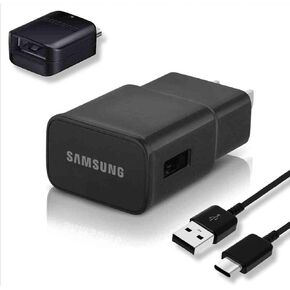 Fast Charger with USB Type C 4FT(1.2m) Cable & OTG Adapter for Samsung Galaxy S9/S9 Plus/S8/S8 Plus/S10/S10e/S10 Plus/Note 8/Note 9/A01/A13/A03s/A21/A30/A31/A32/A32/A33/A42/