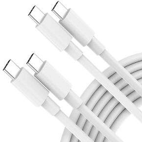USB C Cable, 60W(3A) USB C to USB C Cable (6ft, 2Pack) for iPhone 15/Plus/Pro/Pro Max, New iPad Pro 12.9/11, Air 4/5, Mini 6, Type C Cord for MacBook Pro, Air 13 in, All PD USB C Charger