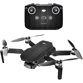 MightySkins Compatible with DJI Mini 2 Portable Drone - Black Wood | Protective, Durable, and Unique Vinyl Decal wrap Cover | Easy to Apply, Remove, and Change Styles | Made in The USA