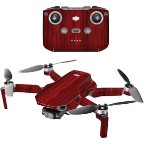MightySkins Compatible with DJI Mini 2 Portable Drone - Black Wood | Protective, Durable, and Unique Vinyl Decal wrap Cover | Easy to Apply, Remove, and Change Styles | Made in The USA