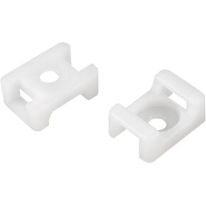 uxcell Cable Tie Mount Base Saddle Type Wire Holder Nylon 9mm Hole Width White 100Pcs