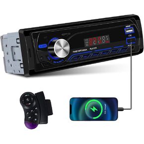 UNITOPSCI Single Din Car Stereo Radio Receiver with Bluetooth 5.1 FM Radio, Car MP3 Media Player, App Control & Location, 1 Din Car Audio Dual USB/AUX/SD Card Input/Quick Charge, Remote Control in Saudi Arabia
