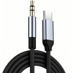 كابل USB C إلى 3.5 ملم صوت Aux جاك (3.3 قدم) من النوع C إلى 3.5 ملم سلك ستيريو للسيارة لسماعات الرأس لهاتف iPhone 15 Pro Max 15 Pro 15 Plus 15 iPad Pro Samsung S24 S23 S22 S21، إلخ. - رمادي in Kuwait