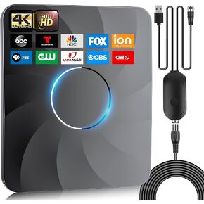 950+ Miles Range Digital TV Antenna for Local Channels with Amplifier and Signal Booster, Highest Rated HD Antenna for TV Outdoor for Smart TV Support 4K