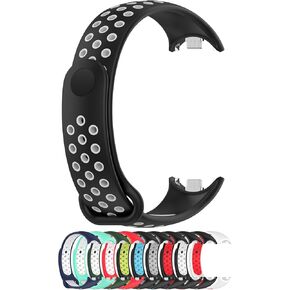 MOTONG Compatible with Xiaomi Mi Band 8 Replacement Band - TPU Replacement Wrist Band Strap Compatible with Xiaomi Mi Band 8(TPU Black + Grey)