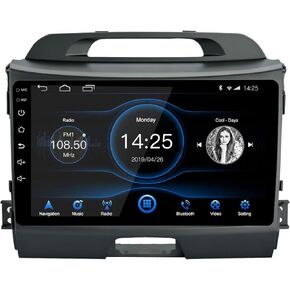 Android 10.1 Car Radio Stereo for 2010-2016 Kia Sportage, 9 inch Capacitive Touch Screen High Definition Head Unit, Split Screen Mirror Link GPS Navigation Build-in Bluetooth USB Player,2G+32G
