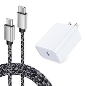 USB C Super Fast Wall Charger with 6ft Android Phone Charger Cable, 20W Type C Charger Fast Charging for Samsung Galaxy A15 A14 5G A54 A13 A04s A53 S24 Ultra S23 S22 S21 S20 A12 A52 A03s A25 A55 A35