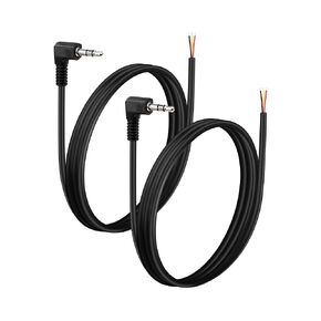 PNGKNYOCN 1/8" Stereo to Bare Wire Audio Cable,2 Pack 90 Degree Replacement 3.5mm TRS Male to Bare Wire Open End for Audio Equipment Cable Repair（1M/3.2FT）