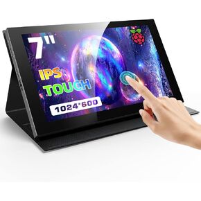 Eyoyo 7 inch Monitor, 7" IPS Panel 1024x600 5-Points Capacitive Touchscreen Portable Raspi Monitor Screen Mini HDMI Monitor for Raspi/Laptop/PC/Game Console
