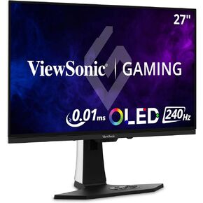 ViewSonic XG272-2K-OLED 27 Inch 1440p 240Hz OLED Ergonomic White Gaming Monitor with up to 0.01ms, FreeSync Premium, G-Sync Compatibility, RGB, and USB-C, HDMI v2.1, DP Inputs