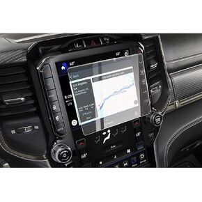 CDEFG Car Navigation Screen Protector for 2019 Ram 1500 Laramie Longhorn Limited Uconnect, Tempered Glass Center Touch Screen Protective Film Anti-Scratch (12 Inch)
