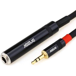 1/4" to 3.5mm Cable Adapter, 6.35mm (1/4 Inch) Female to 3.5mm (1/8 Inch) Male TRS Stereo Headphone Audio Cable for iPod, Laptop, Home Theater Devices, Amplifiers, 1FT (1/4" F to 3.5 M-1FT)