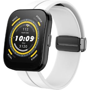 Compatible for Amazfit Bip 5 Band, Lamshaw 22mm Soft Silicone Magnetic Buckle Sport Wristband Replacement Straps Compatible for Amazfit Balance / Bip 5 / Cheetah Pro / Cheetah / GTR 47mm / GTR 2 / GTR 3 / GTR 3 Pro / GTR 4 / GTR 2e / Falcon / Stratos Smar