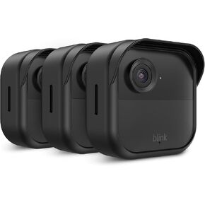 Silicone Case Cover for All-New Blink Outdoor 4 (4th Gen), 3 Pack Weatherproof Skin Cover with Hat Brim for All-New Blink Outdoor 4 Home Security Camera, Black