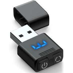 2-Button Mouse Jiggler Undetectable, Tiny Mouse Mover with 3 Movement and ON/Off Switch, Automatic Mouse Clicker with Screen and Cover, USB Mouse Shaker Giggler Toggler Device Keep PC Awake