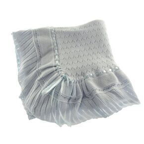 Feltman Brothers Blue Knit Shawl Blanket Baby Boy (Blue)
