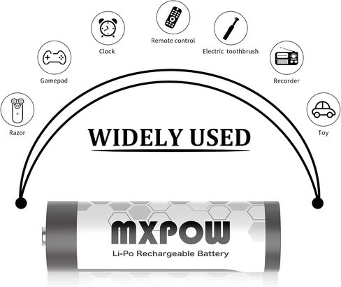Rechargeable Batteries AA Lithium 1.5V 3400mWh,AA Lithium Rechargeable Batteries 4 Count 1500 Cycle with Smart Charger in Saudi Arabia