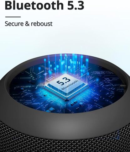 Tronsmart T7 Mini Compact Portable Bluetooth Speaker with Lights, Stereo Sound, Bluetooth 5.3, 18H Playtime, Stereo Pairing, Voice Assistant, IPX7 Waterproof Shower Speaker & Outdoor Speakers (Grey) in Kuwait