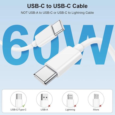 USB C Charger Fast Charging for iPad Pro for iPad Pro 12.9, 11 inch 2021/2020/2018, iPad Air 5th 10.9 inch 2022, iPad Mini 6 Generation 2021, 20W PD Charger Block with 6.6&10FT USB C to C Cable-2Pack in Kuwait