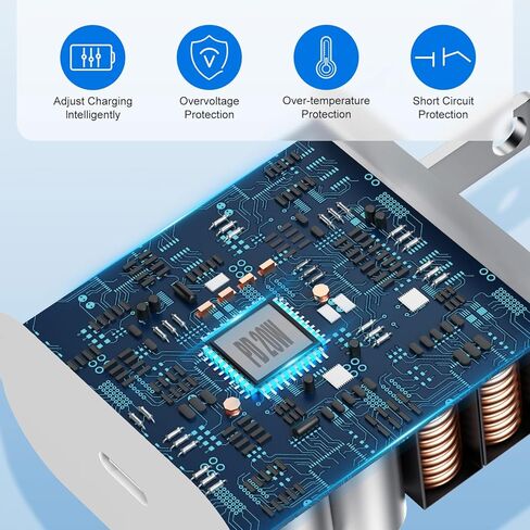 USB C Charger Fast Charging for iPad Pro for iPad Pro 12.9, 11 inch 2021/2020/2018, iPad Air 5th 10.9 inch 2022, iPad Mini 6 Generation 2021, 20W PD Charger Block with 6.6&10FT USB C to C Cable-2Pack in Kuwait