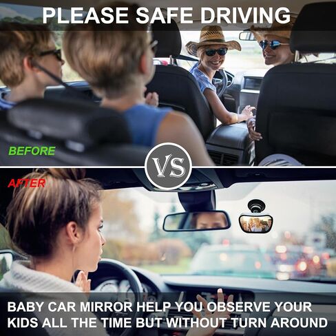 مرآة سيارة للأطفال من TOMALL مزودة بمشبك تثبيت على مرآة الرؤية الخلفية للمقعد الخلفي قابل للتعديل مرآة الرؤية الخلفية لمقعد السيارة مواجهة للرضع أو الحيوانات الأليفة in Saudi Arabia