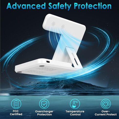 Wireless Charger, 3 in 1 Charging Station for Multi Devices, Charging Stand Dock for iPhone 8-16 Series, Apple Watch, AirPods Pro 3 2 with Adapter (White) in Kuwait
