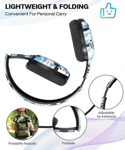 Kids Bluetooth Headphones, Kids Headphones Wireless with Built-in Mic, HD Sound, Over-Ear Foldable Bluetooth 5.3 Headsets for Boys Girls School Travel Airplane iPad Tablet (Gray) in Saudi Arabia