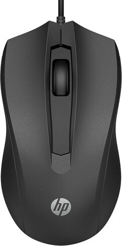 HP Wired Mouse 100 - Precise Optical Sensor with 1600 DPI - Easy USB Connection - Ambidextrous Design - 3 Button Control & Built-in Scrolling - Multi-OS Compatible (6VY96AA#ABL) in Kuwait