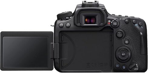 Canon EOS 90D DSLR Camera with 18-55mm Lens (3616C009) + 64GB Memory Card + Case + Card Reader + Flex Tripod + Hand Strap + Cap Keeper + Memory Wallet + Cleaning Kit (Renewed) in Saudi Arabia