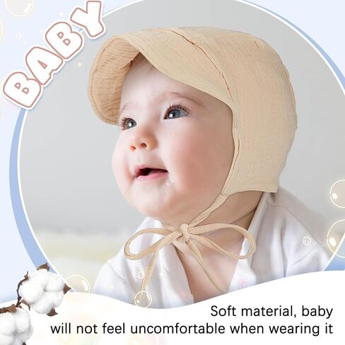 4 Pcs Baby Hat Muslim Sun Bonnet Baby Boys' Baby Girls' Hats 0-12mounths Caps Infant Boys Girls Beanie Caps for Baby Showers Birthday Parties Outdoor Sun Protection in Saudi Arabia