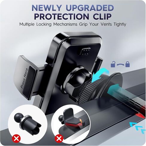 Car Phone Holder Mount [Upgrade Clip Never Fall] Hands Free Cell Phone Holder Car [Thick Cases Friendly] Car Phone Mount Mount Fit for Smartphone, iPhone, Automobile Cradles Universal in Saudi Arabia