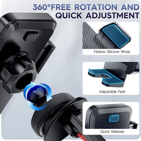 Car Phone Holder Mount [Upgrade Clip Never Fall] Hands Free Cell Phone Holder Car [Thick Cases Friendly] Car Phone Mount Mount Fit for Smartphone, iPhone, Automobile Cradles Universal in Saudi Arabia