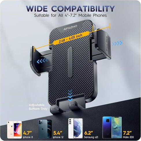 Car Phone Holder Mount [Upgrade Clip Never Fall] Hands Free Cell Phone Holder Car [Thick Cases Friendly] Car Phone Mount Mount Fit for Smartphone, iPhone, Automobile Cradles Universal in Saudi Arabia