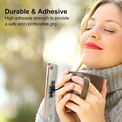 قطعتان من حامل حلقة الهاتف الخليوي العنكبوت، حامل إصبع الهاتف اللطيف من Aircawin، حامل الهاتف الرائع على شكل حيوان مع 4 قطع من خطاف التعليق لجميع الهواتف الذكية والأجهزة اللوحية (أرجواني + أحمر) in Kuwait